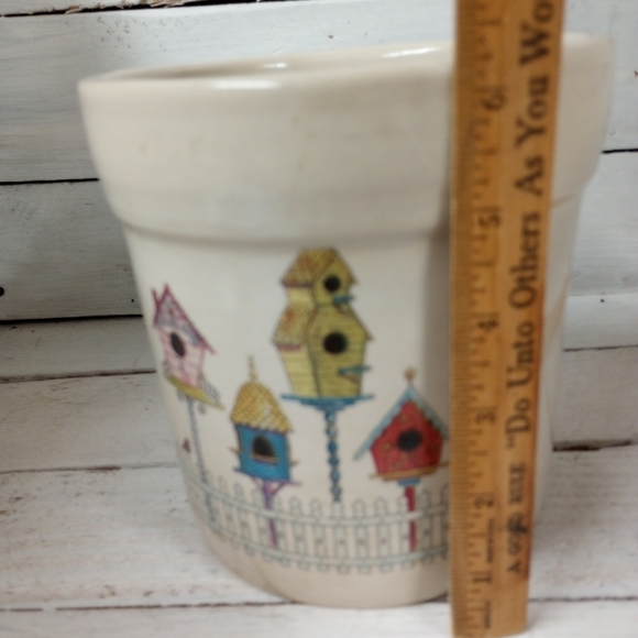 Shaker & Thangs Pottery BIRDHOUSES Utensil Crock Country Vase Farmhouse Decor. - Picture 6 of 9